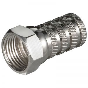 Wtyk F nakręcany niklowany 4mm/20mm Big Nut CU