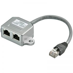 Rozgałęźnik wtyków LAN RJ45 1/2 FTP Cat.5 + ISDN