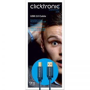 kabel USB 2.0 A/B CLICKTRONIC 1,8m.