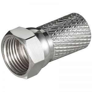 Wtyk F nakręcany niklowany 7mm/20mm Big Nut CU