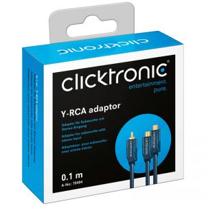 adapter wtyk RCA/2xRCA-gniazda CLICKTRONIC 10cm