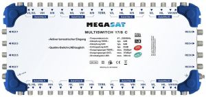 Multiswitch kaskadowy Megasat 17/8 C + zasilacz