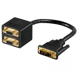 Adapter 2x gniazdo VGA na wtyk DVI - 30cm