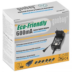 Zasilacz uniwer.reg.Goobay 3-12V 600mA 9xkońcówki