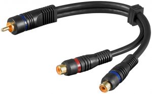 Adapter: wtyk RCA/2xRCA-gniazda, 20 cm