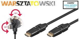 Kabel HDMI™ Obrotowy Warsztatowski Czarny 5m