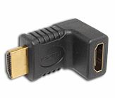 Adapter wtyk HDMI - gniazdo HDMI kątowe, złocone