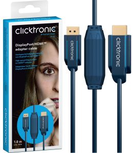 Kabel Display Port DP - HDMI CLICKTRONIC 1m