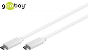 Kabel USB-C - USB-C 3.1 goobay, biały - 0,5m