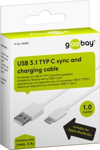 Kabel USB-C - USB Goobay biały 1m