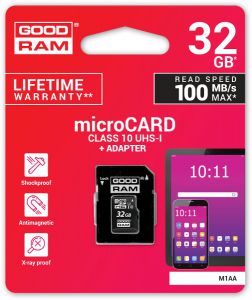 karta pamięci microsd goodram uhs1 cl10 32gb + adapter 100mb - możliwość montażu - zadzwoń: 34 333 5